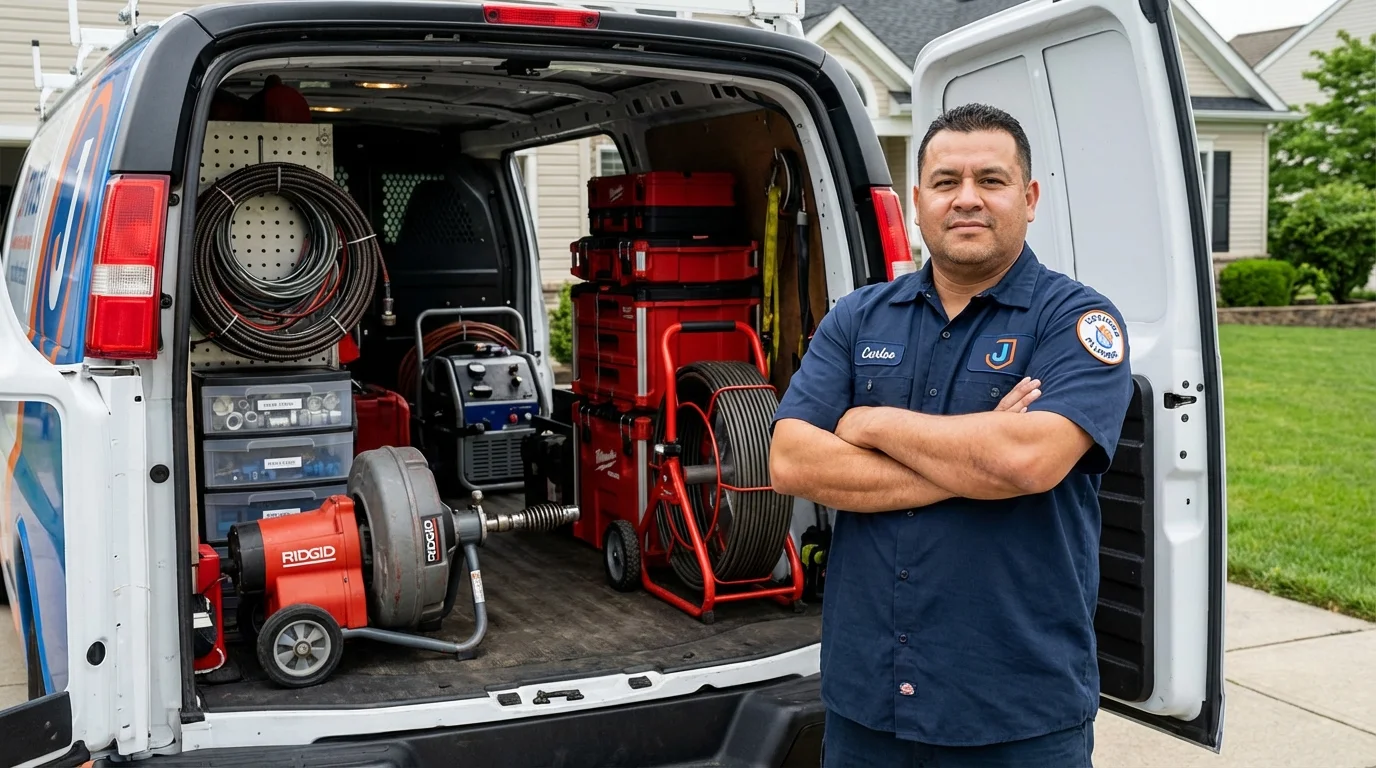 Professional drain cleaning equipment and Johns Plumbing LLC plumber in Rio Grande